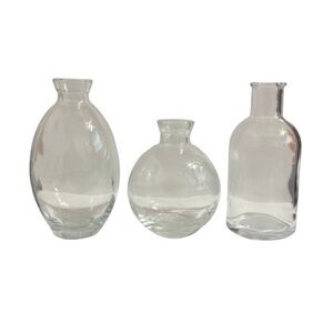 New Target Bullseye Playground Set of 3 Smooth Clear Glass Decorative Vases